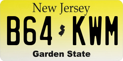NJ license plate B64KWM