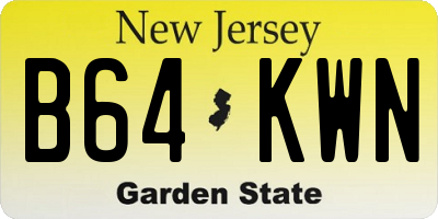 NJ license plate B64KWN