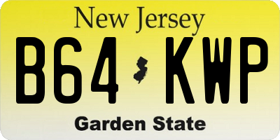 NJ license plate B64KWP
