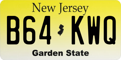 NJ license plate B64KWQ