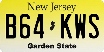 NJ license plate B64KWS