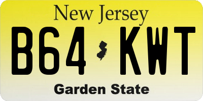 NJ license plate B64KWT