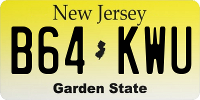 NJ license plate B64KWU