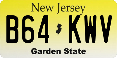 NJ license plate B64KWV