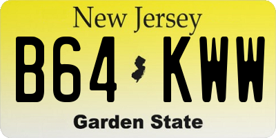 NJ license plate B64KWW