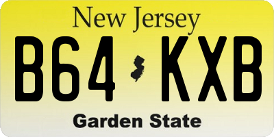 NJ license plate B64KXB