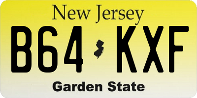NJ license plate B64KXF