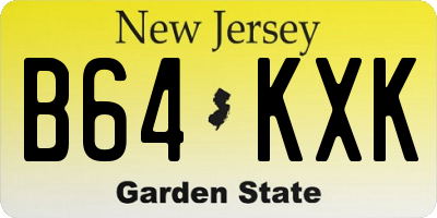 NJ license plate B64KXK