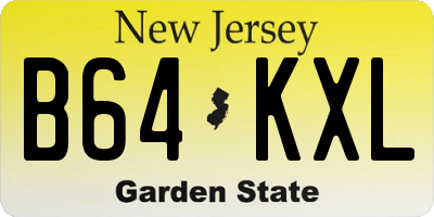 NJ license plate B64KXL