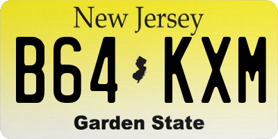 NJ license plate B64KXM