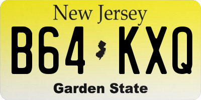 NJ license plate B64KXQ