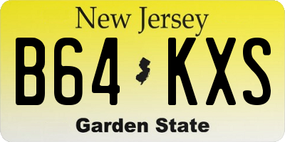 NJ license plate B64KXS