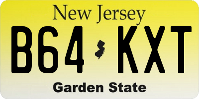 NJ license plate B64KXT