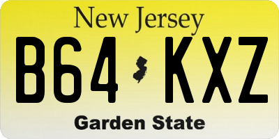 NJ license plate B64KXZ