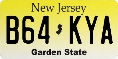 NJ license plate B64KYA