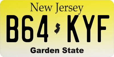 NJ license plate B64KYF