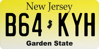 NJ license plate B64KYH