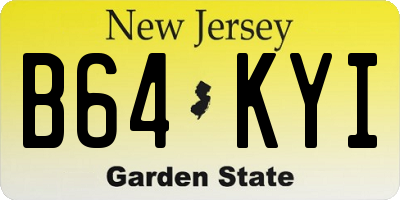 NJ license plate B64KYI