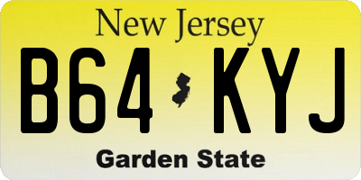 NJ license plate B64KYJ
