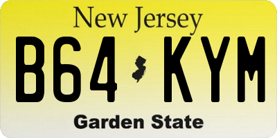 NJ license plate B64KYM