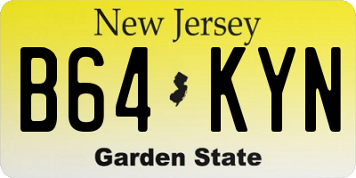 NJ license plate B64KYN