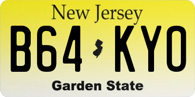 NJ license plate B64KYO