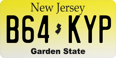 NJ license plate B64KYP