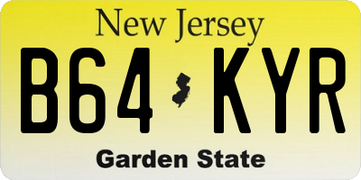 NJ license plate B64KYR