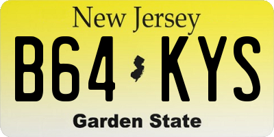 NJ license plate B64KYS