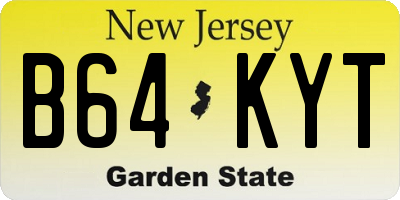 NJ license plate B64KYT