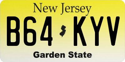 NJ license plate B64KYV