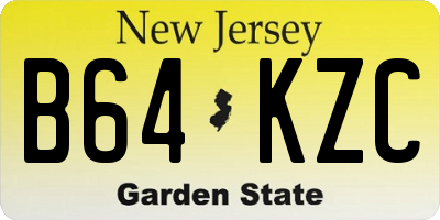 NJ license plate B64KZC