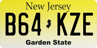 NJ license plate B64KZE