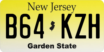 NJ license plate B64KZH
