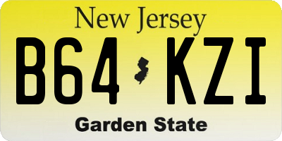 NJ license plate B64KZI