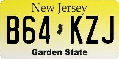 NJ license plate B64KZJ