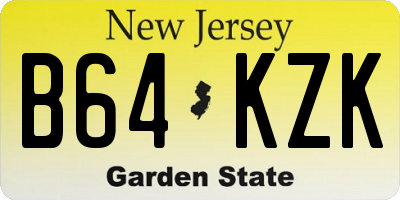 NJ license plate B64KZK