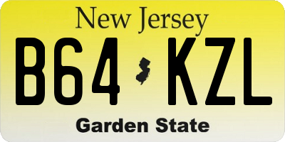 NJ license plate B64KZL