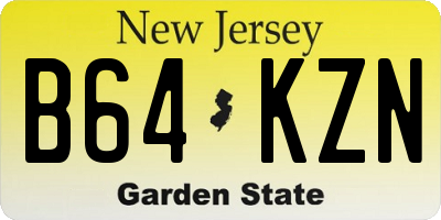 NJ license plate B64KZN