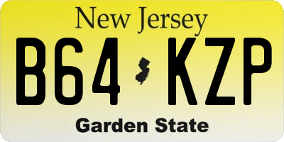 NJ license plate B64KZP