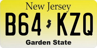 NJ license plate B64KZQ