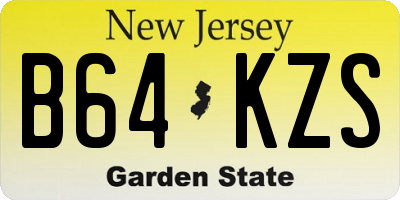NJ license plate B64KZS