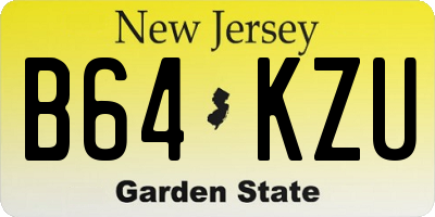 NJ license plate B64KZU