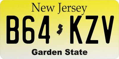 NJ license plate B64KZV
