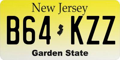 NJ license plate B64KZZ