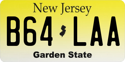 NJ license plate B64LAA
