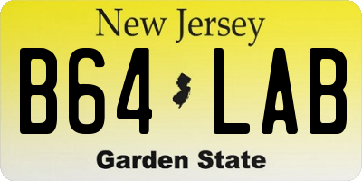 NJ license plate B64LAB