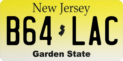 NJ license plate B64LAC