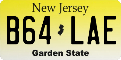 NJ license plate B64LAE