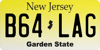NJ license plate B64LAG